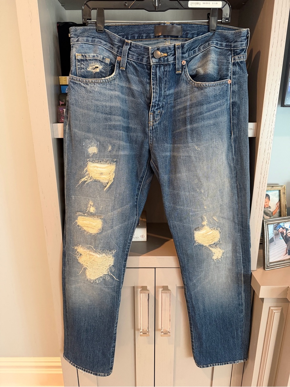 J Brand Blue Distressed Men’s Jeans - Classic Ripped Denim